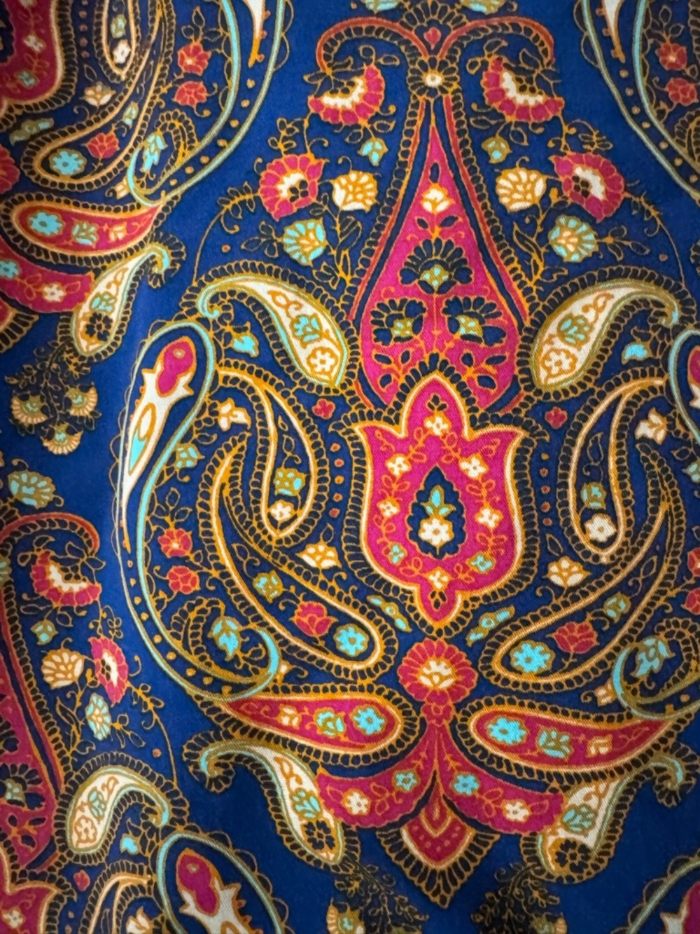 Merona Blue Paisley Pencil Skirt with Red and Gold Accents - Picture 2 of 4